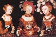 CRANACH, Lucas the Elder Saxon Princesses Sibylla, Emilia and Sidonia dfg Sweden oil painting reproduction